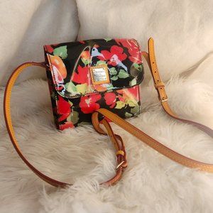 Authentic Patent Leather Black Red Rose crossbody purse handbag Shoulder bag